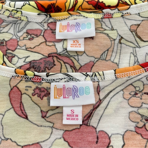 LuLaRoe Classic Tee Orange/Yellow/Rust Floral NWT Sizes XS & S - Picture 6 of 10